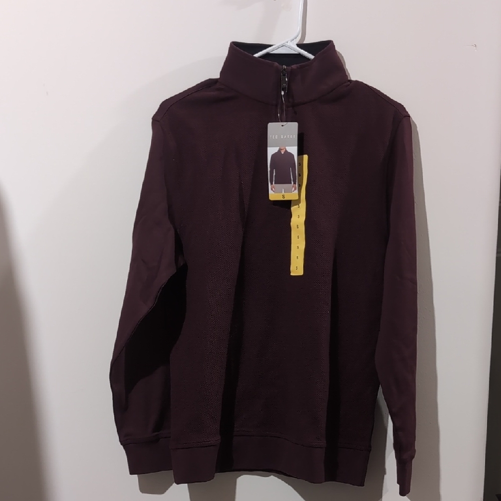 Ted Baker Men's Half-Zip Sweater in Burgundy